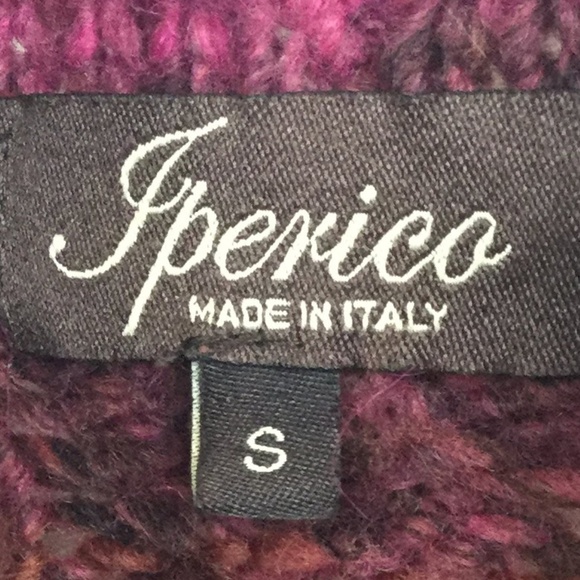 Iperico Cardigan Sweater Open Front Italy Chunky S - Picture 6 of 8